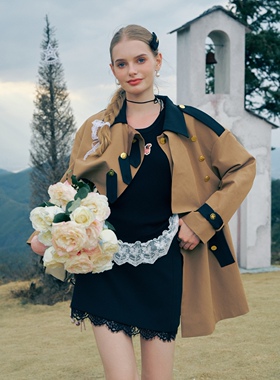 佘诗曼同款Aimme sparrow25春夏棕色外套时尚通勤百搭休闲风衣女