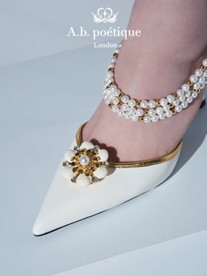 A.B.poetique珍珠高跟鞋时尚百搭女鞋时装凉鞋细跟尖头真皮单鞋女