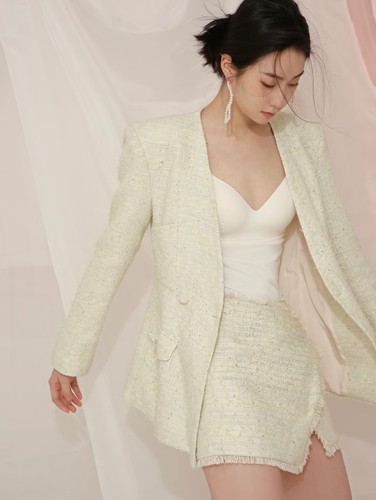 The  Festive莺草荣荣小香套装时尚潮流百搭女上衣宽松休闲小香风