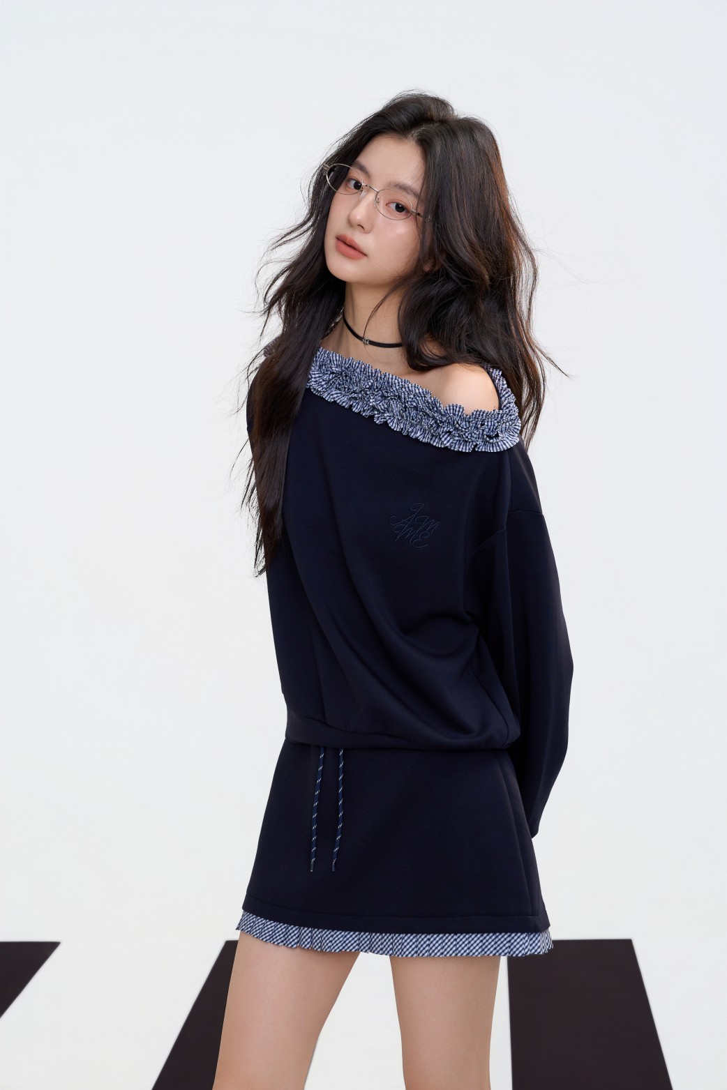 流苏条纹衬衫半裙时尚套装