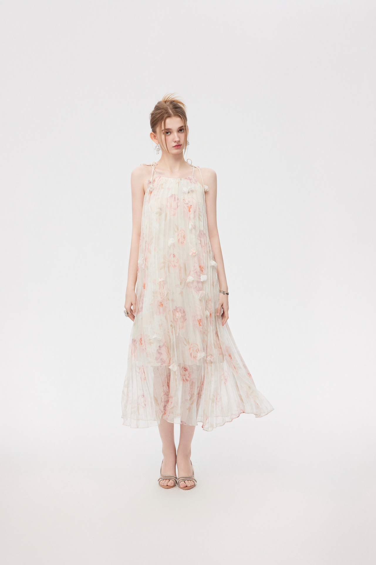 Aimmesparrow粉色碎花吊带