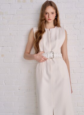 Aimme sparrow25秋冬早秋新款白色黑色连衣裙时尚优雅女裙修身