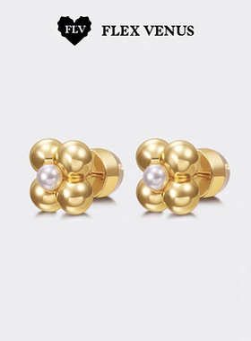 新品FLV幸运花mini耳钉简约时尚立体花小众设计百搭耳饰女礼物