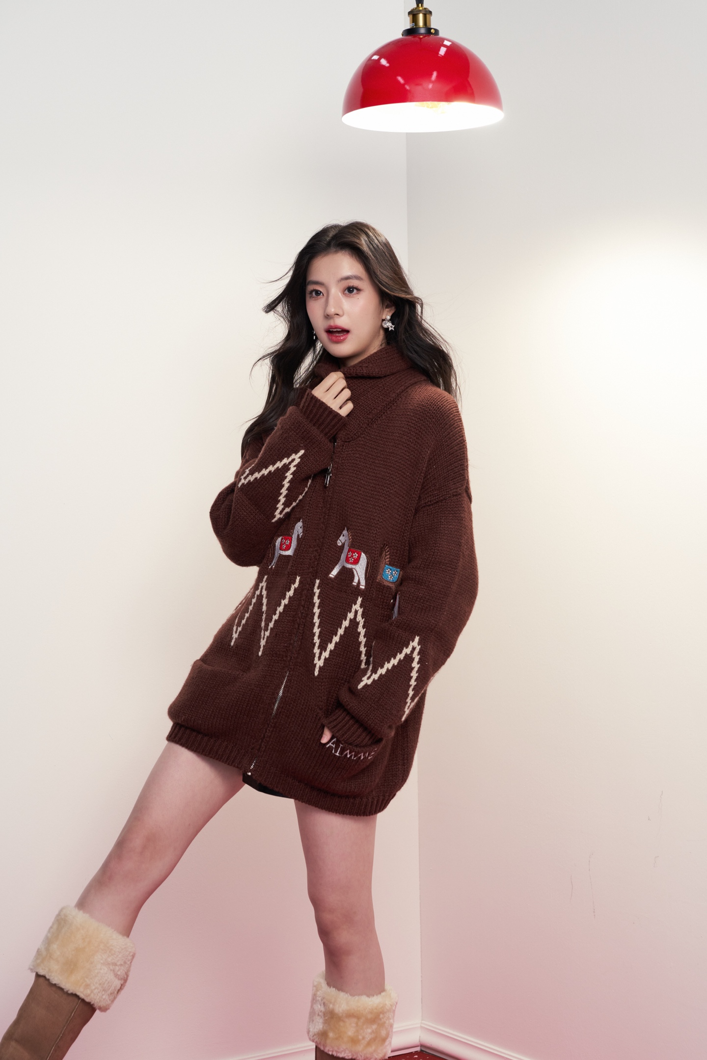 Aimme sparrow 26春夏马年限定时尚针织开衫毛衣