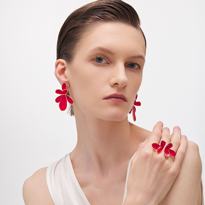 【张紫宁同款】daartemis达弥花瓣系列大花瓣立体耳钉/戒指时尚