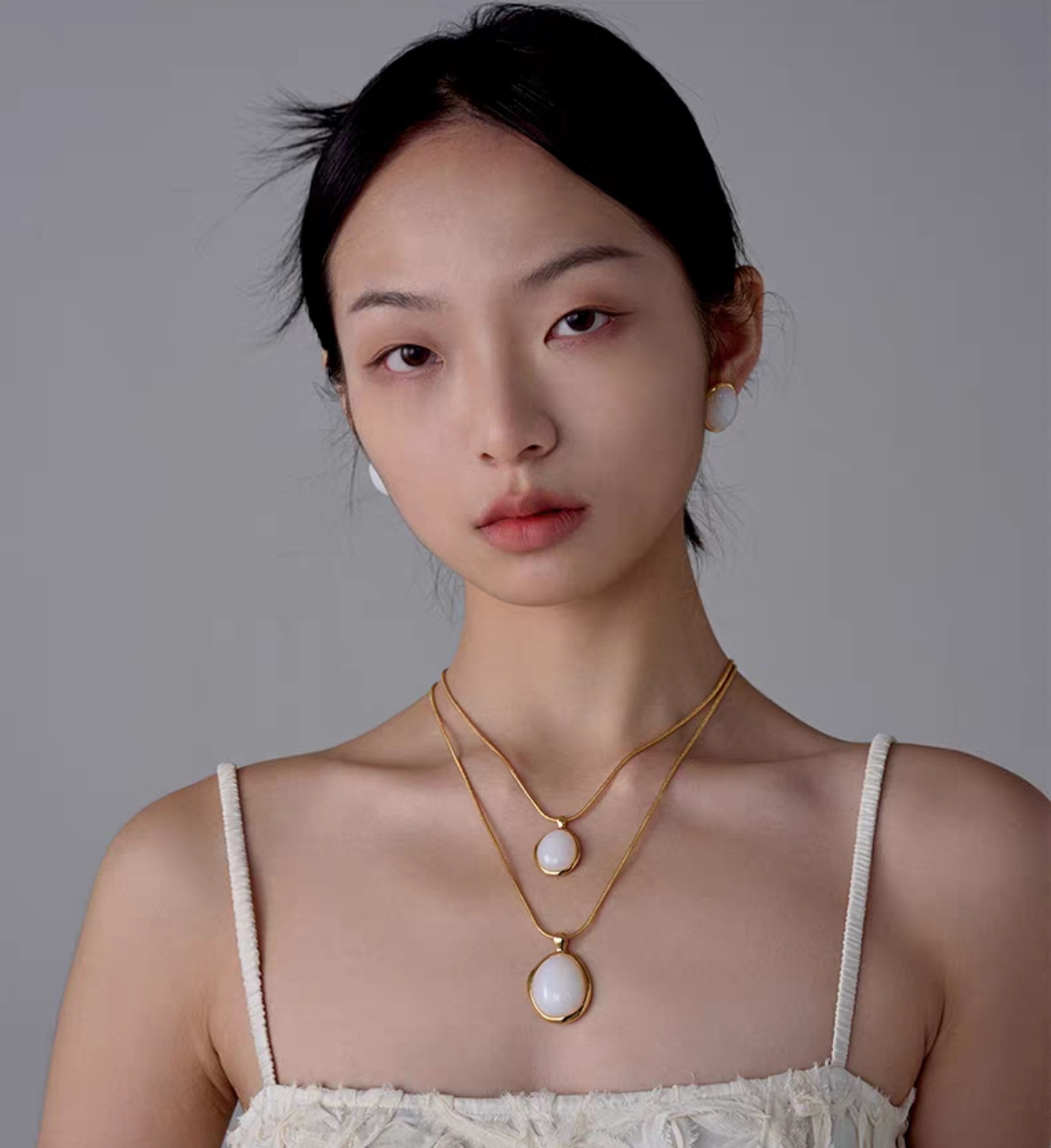盐岛节气系列白露白玉项链小号新中式时尚原创高级轻奢小众设计