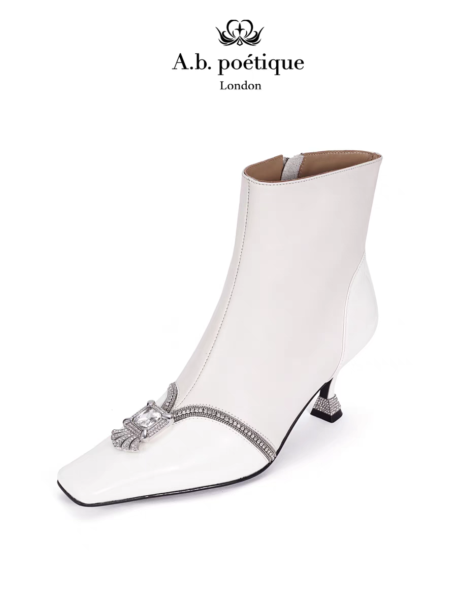 A.b.poetique时装鞋手工高端时尚短靴子女ART DECO彩宝短筒靴子