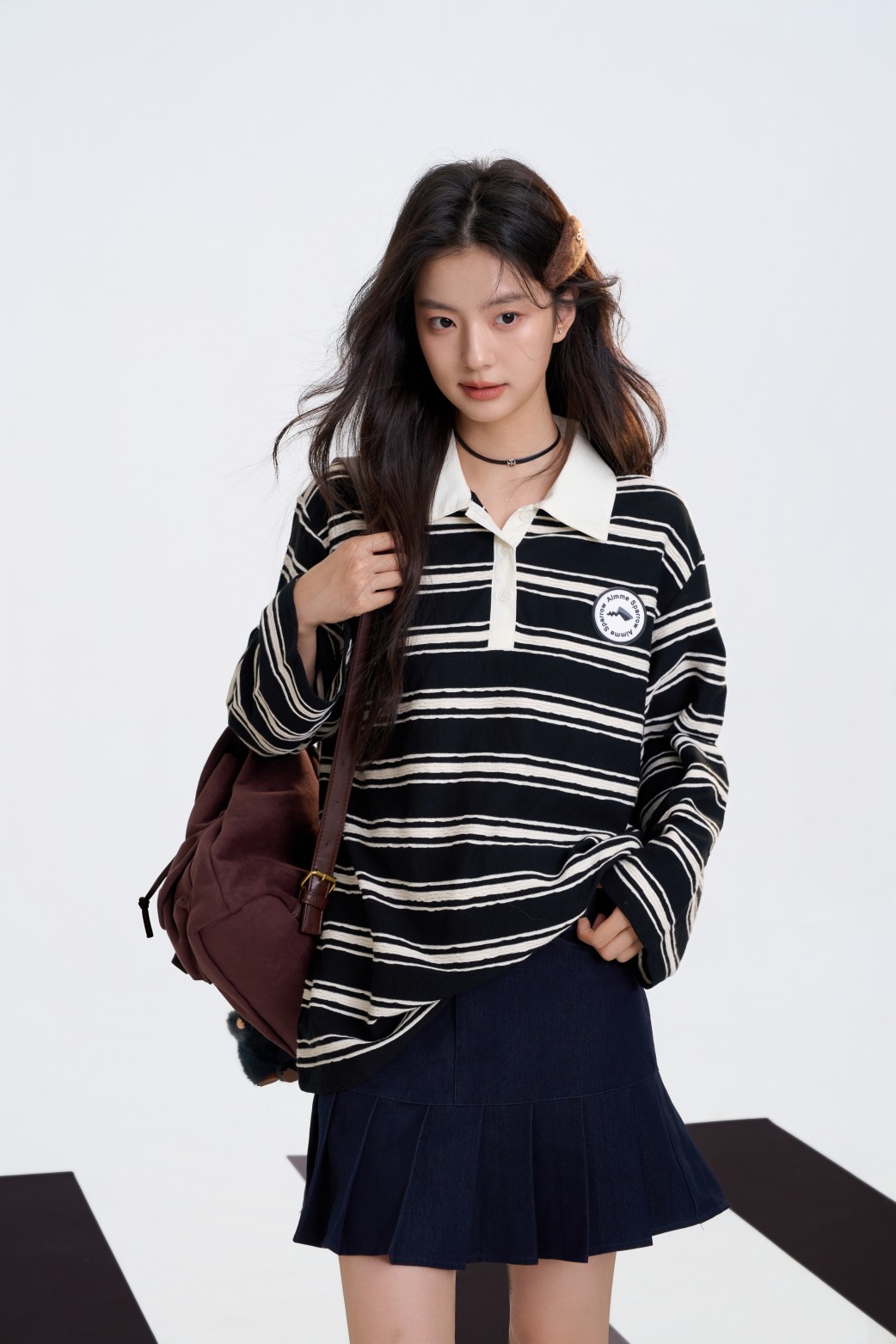 Aimme sparrow 26春夏闪电Logo条纹Polo领