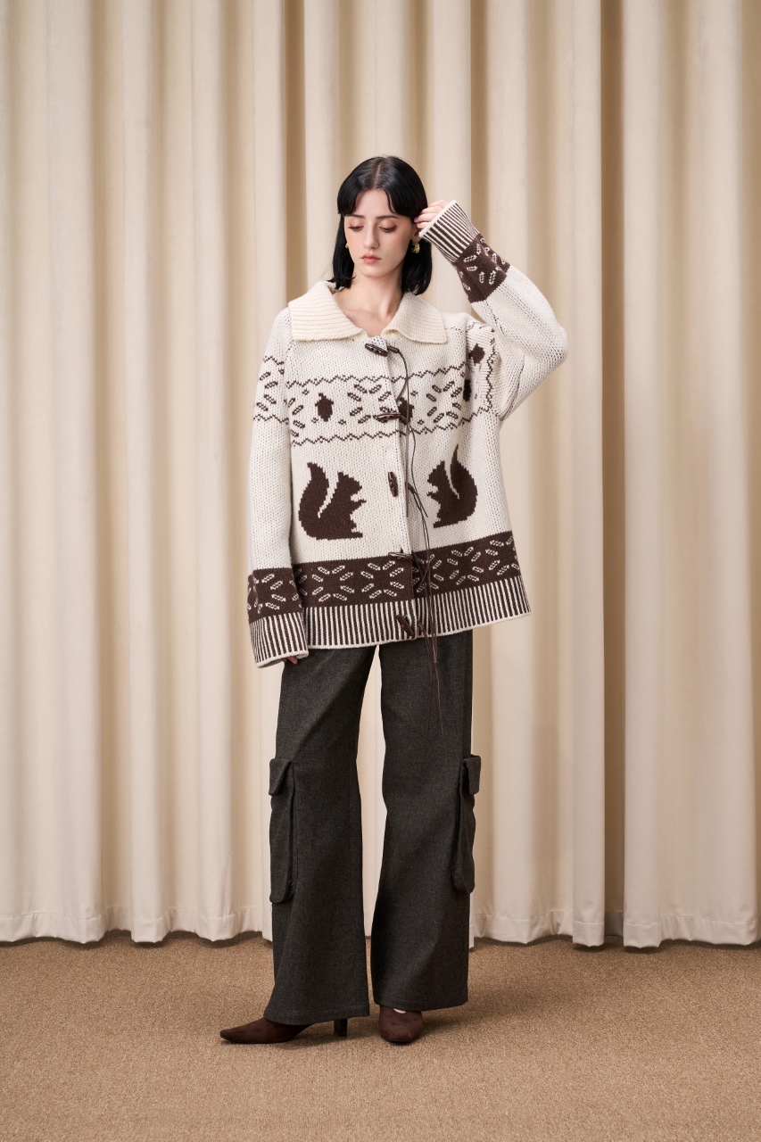 长袖开衫2025年费尔岛羊毛毛衣