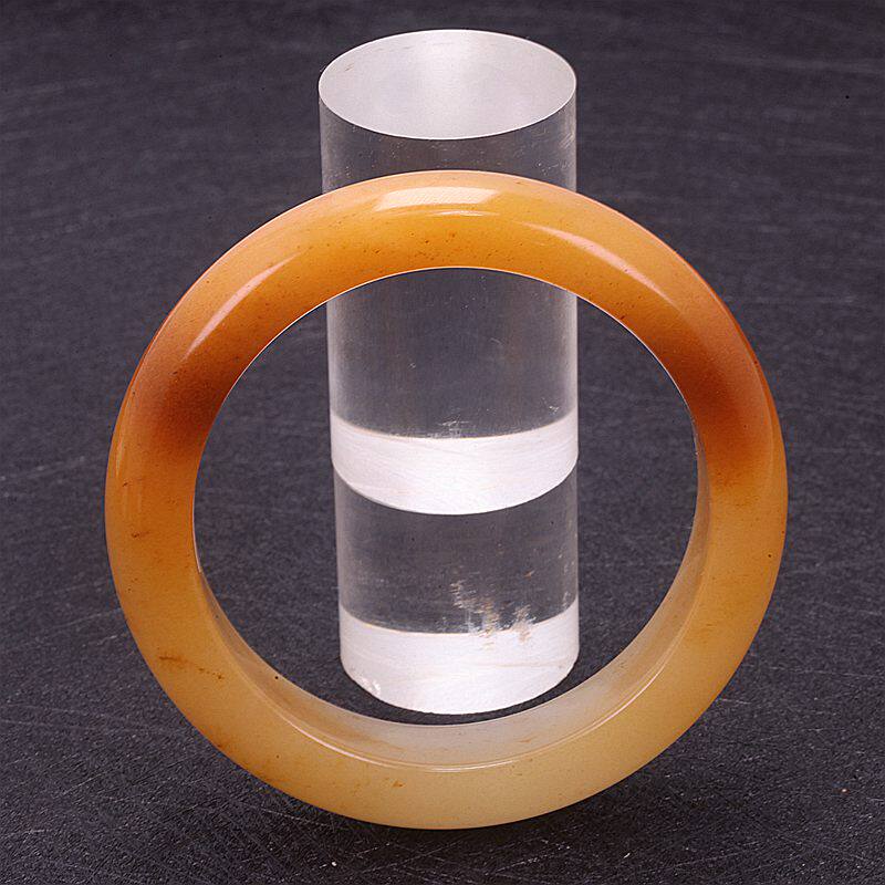 云南龙陵石缘 天然玉石黄龙玉手镯 送证书内径59601女男士玉镯子