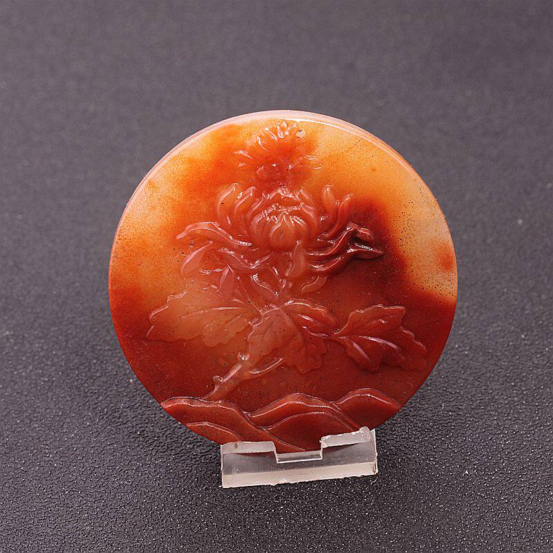 云南龙陵石缘 天然玉石黄龙玉生肖挂件 鱼 龙 吊坠虎 生意兴隆 花