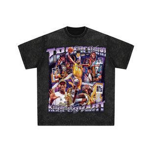 球星T恤美式水洗宽松嘻哈重磅复古短袖湖人科比小飞侠黑曼巴Kobe