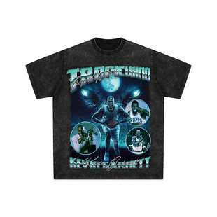 球星T恤美式水洗宽松嘻哈重磅复古短袖森林狼狼王凯文加内特KG