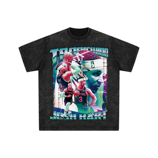 球星T恤美式水洗宽松嘻哈重磅复古纽约尼克斯约什哈特