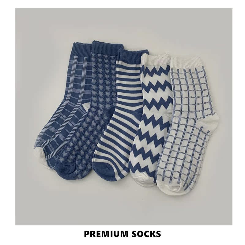 袜子女日系百搭个性风条纹棉袜