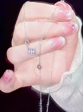 【小蛮腰镶钻项链】纯银设计吊坠