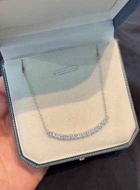 纯银简约微笑项链新款气质轻奢