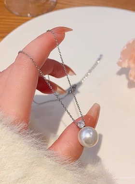 纯银珍珠套装新款简约百搭耳钉