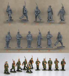 凯撒Caesar二战1:72迷你兵人模型H081 步兵站岗阅兵仪仗队