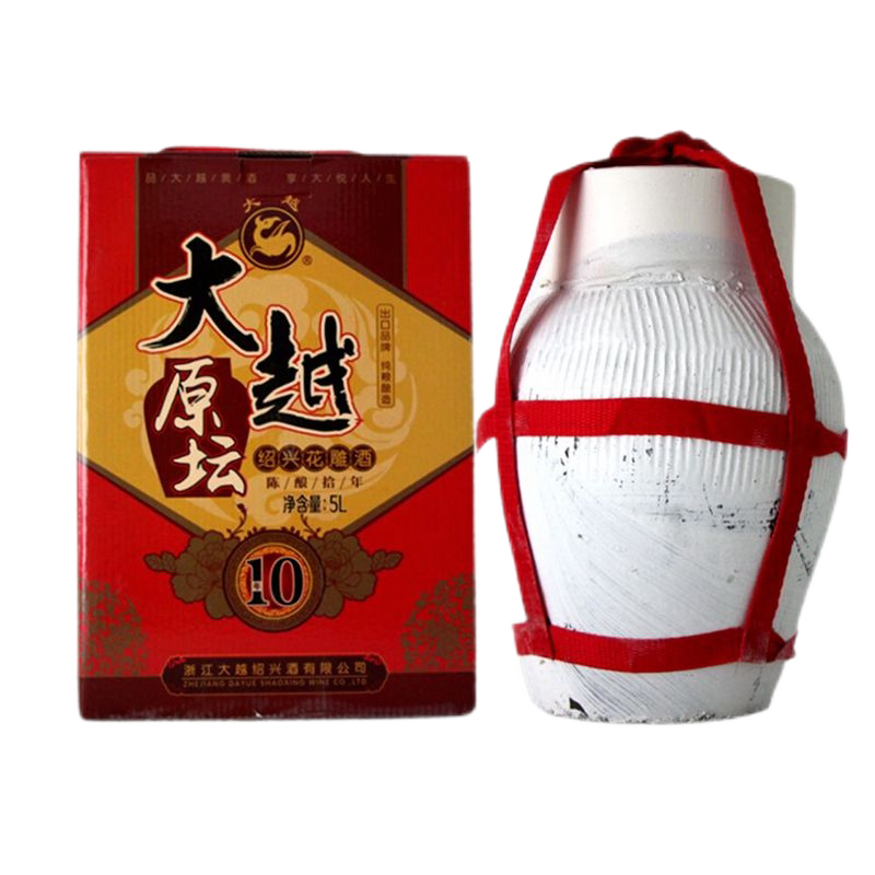 十年陈酿大越原坛绍兴花雕酒5L坛装半干型加饭酒手工原浆绍兴黄酒
