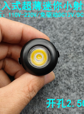 220V12V24V迷你led小射灯1W3W开孔2.5公分嵌入式酒柜展示柜牛眼灯