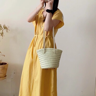 【正品版型】真皮手工编织水桶包