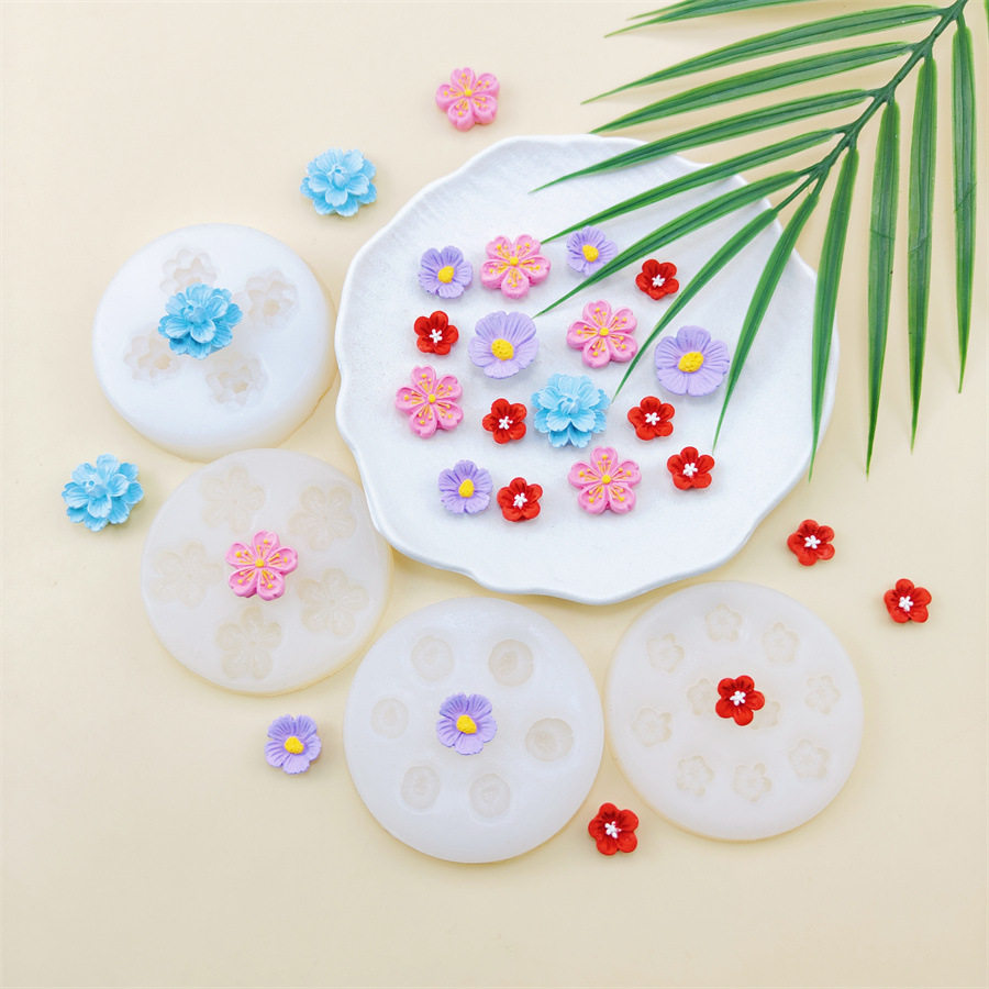 梅花桃花樱花造型硅胶模具DIY蛋糕翻糖巧克力烘焙装饰模具树脂模