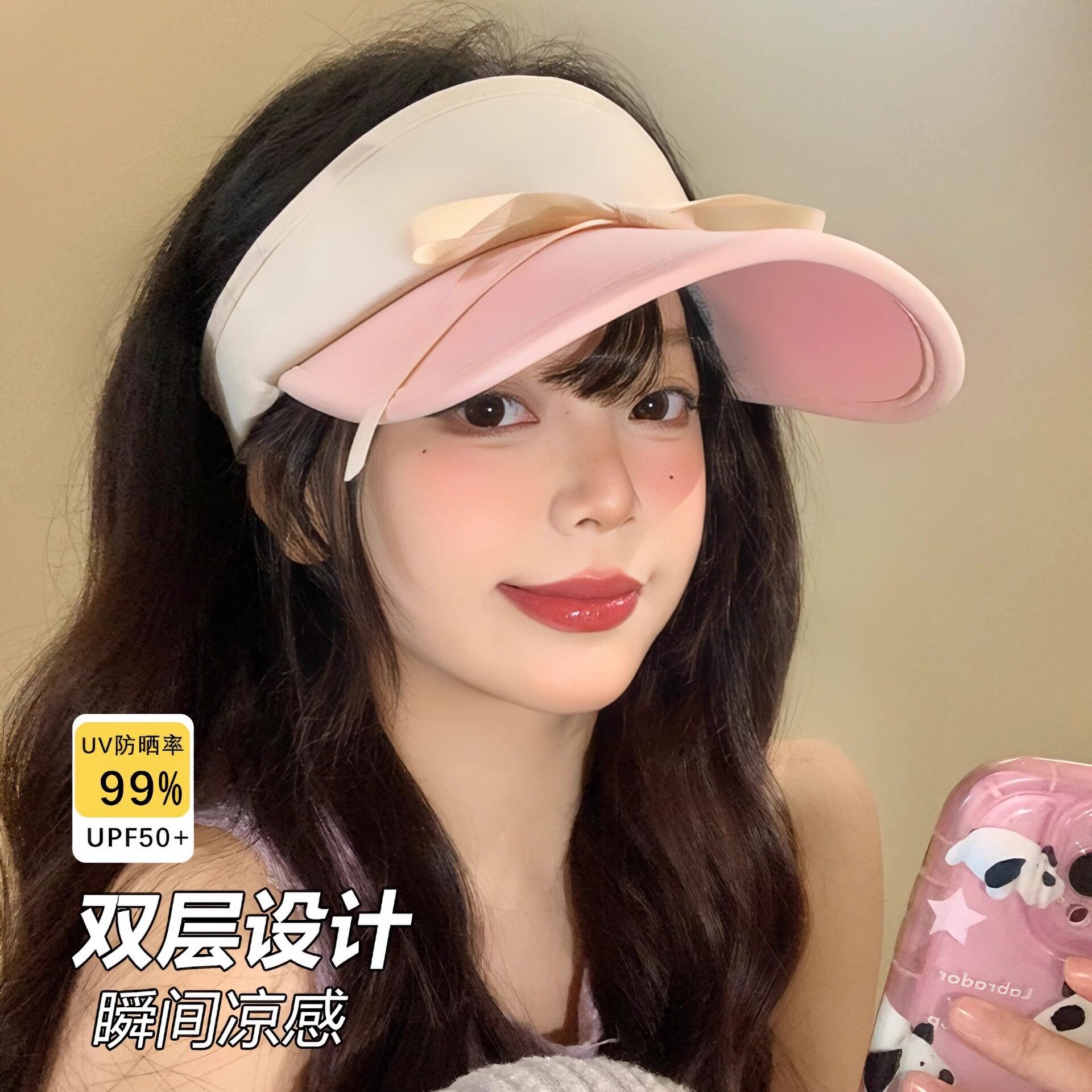 蝴蝶结绑带鸭舌帽女夏新款防