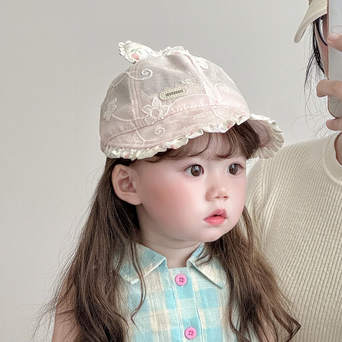 婴儿帽子春秋薄款遮阳防晒鸭舌帽女宝宝小月龄透气网纱棒球帽夏天
