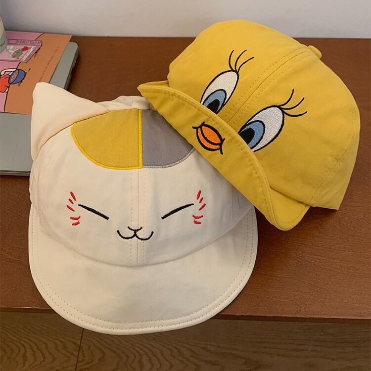 日系可爱小猫咪防晒鸭舌帽子女