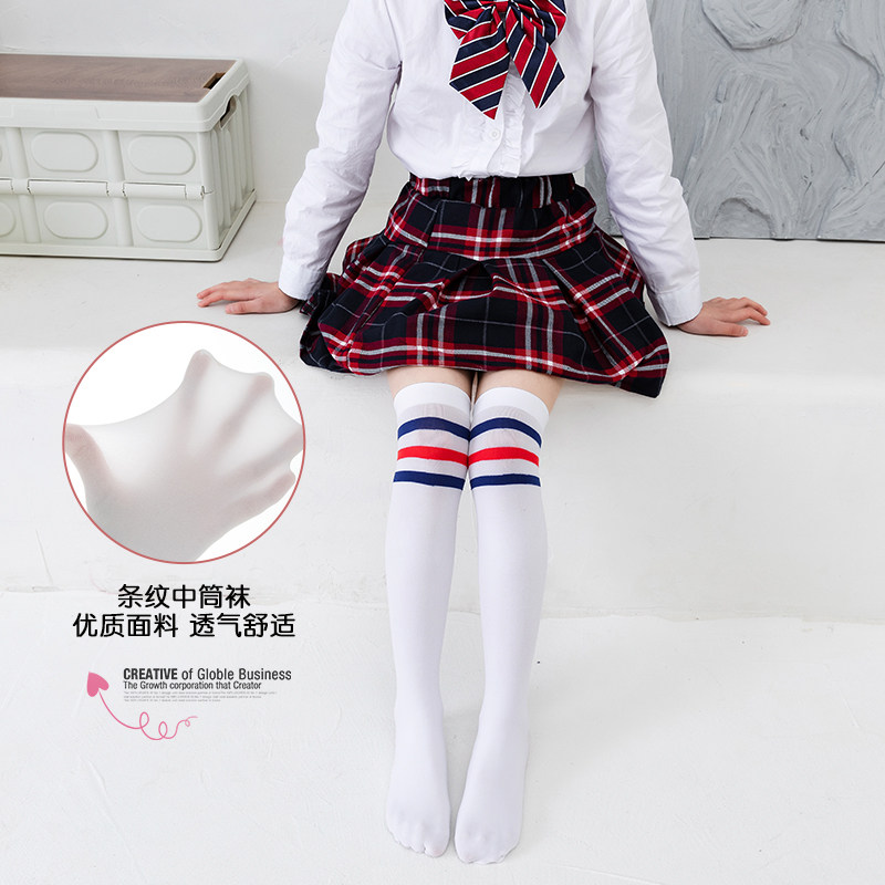 儿童中筒袜女童长筒袜春秋夏季薄款纯棉过膝宝宝高筒袜长袜子夏款