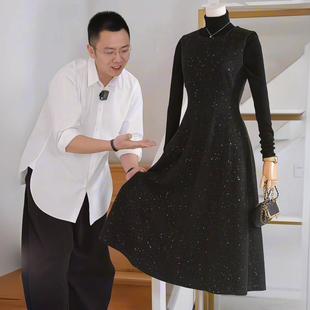 新款 黑色星空裙2025冬季 羊毛混纺背心裙 视觉显瘦十斤 杰唯卡
