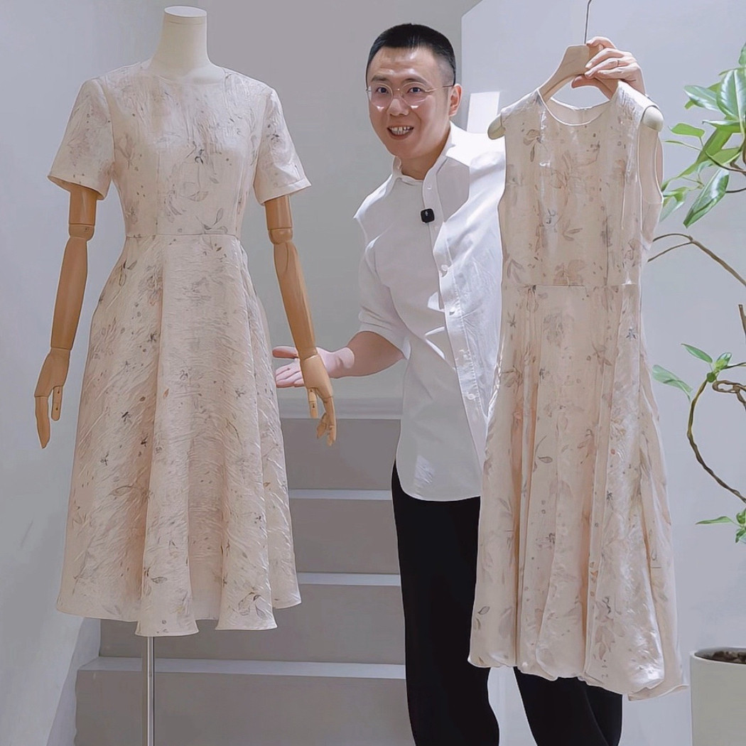 杰唯卡 3D立体花连衣裙2026夏季新款公主裙收腰显瘦气质A字花苞裙