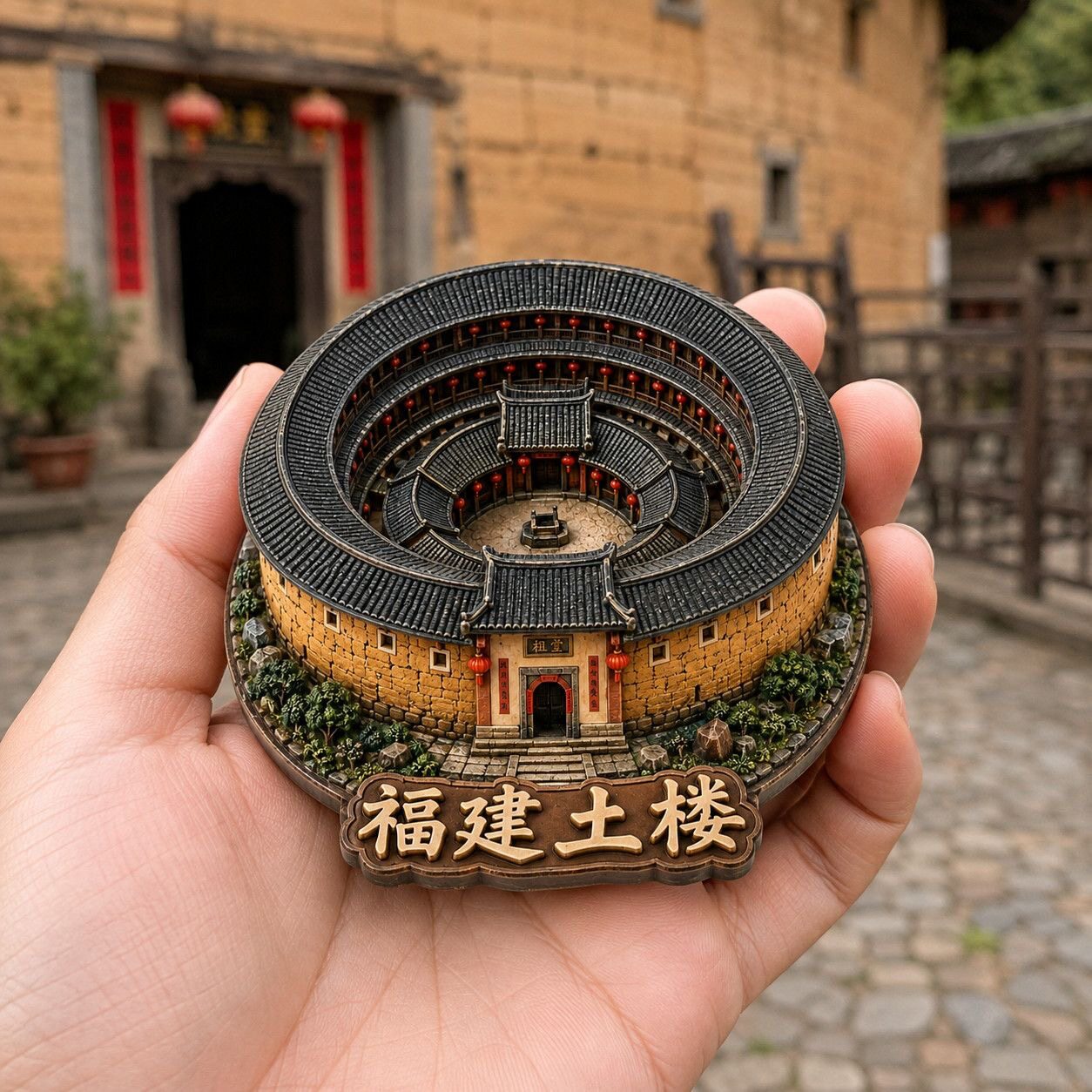 福建土楼树脂浮雕磁吸冰箱贴文创旅游纪念品小礼品伴手礼装饰品