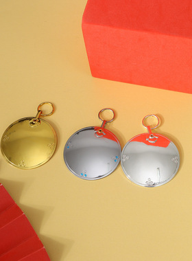 纯铜凹镜凸镜招财铜镜家用镜子门口装饰挂件用品随身配件结婚摆件