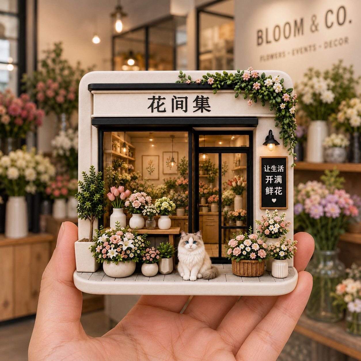 花间集鲜花店树脂浮雕磁吸冰箱贴创意家居装饰品小礼品伴手礼批发