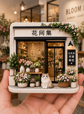 花间集鲜花店树脂浮雕磁吸冰箱贴创意家居装饰品小礼品伴手礼批发