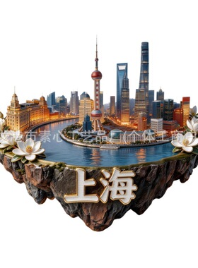 上海文创金属冰箱贴旅游纪念品城市地标装饰门贴礼品装饰门贴