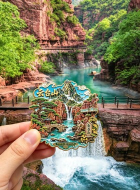 河南焦作云台山风景文创金属磁吸冰箱贴文旅周边精致纪念品伴手礼