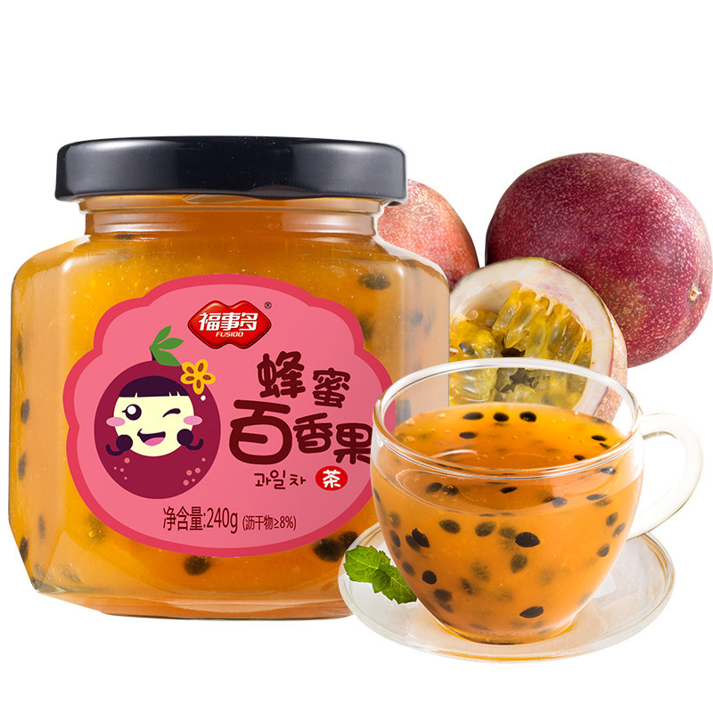 福事多冲水喝蜂蜜柚子茶