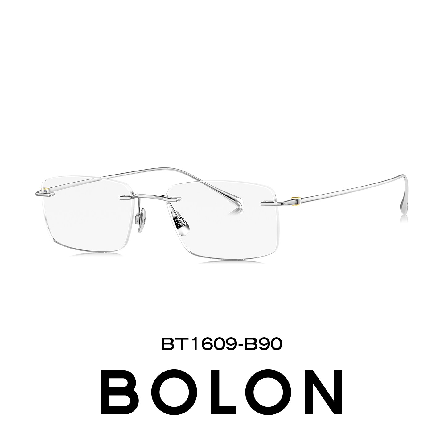 BOLON暴龙眼镜新品无框近视镜架钛金属镜框男可配度数BT1609