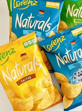 德国进口LORENZ劳仑兹天然薯片海盐胡椒味原味膨化食品多口味袋装
