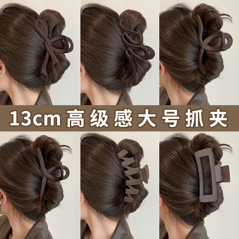 抓夹女高级感2026新款发夹后脑勺鲨鱼夹子头饰大号发量大盘发发卡