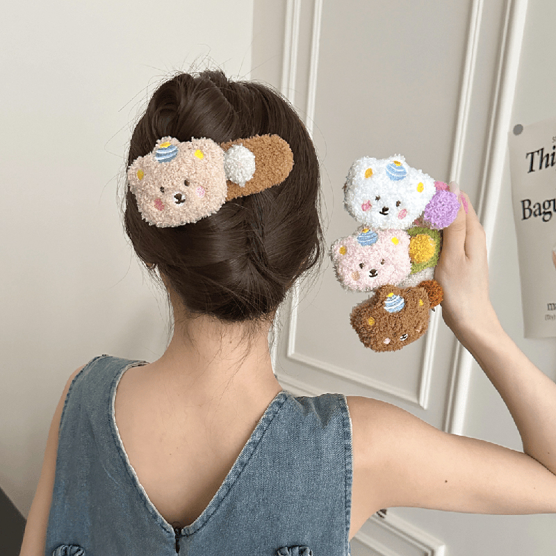 布丁熊毛绒大号鸭嘴夹女2025新款
