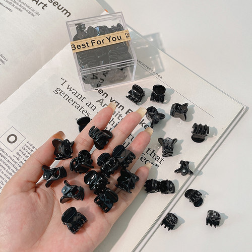 ins网红迷你黑色精致小抓夹刘海