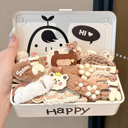 儿童咖色发夹可爱侧边刘海夹子