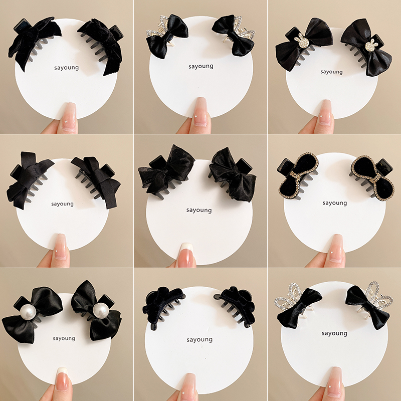 高级感蝴蝶结发夹头饰