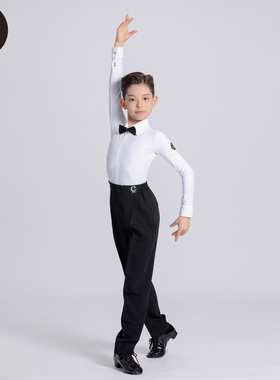 Colorway/康乐为男拉丁摩登比赛服规定表演服哑光锦纶上衣*15185