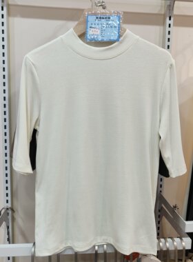 优布客5741秋冬新款半高领中袖打底衫女修身显瘦百搭纯色内搭上衣
