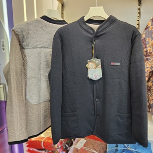 立领外套 蚕丝驼绒棉袄中老年保暖棉服爸爸装 启点851秋冬新款 男士